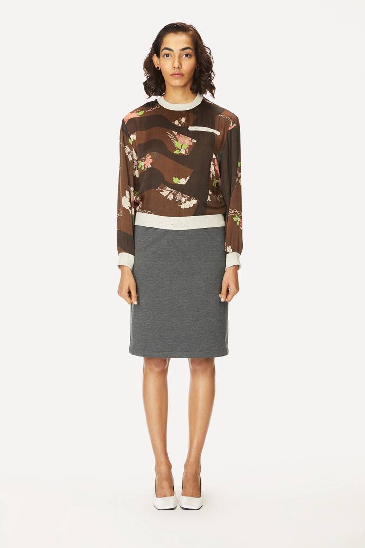 Woven Pullover Astractprint(brown) Shop Online bhaane